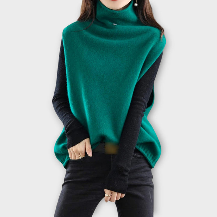 Chic Two-Tone Knit Sweater