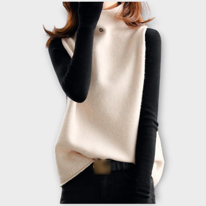 Chic Two-Tone Knit Sweater