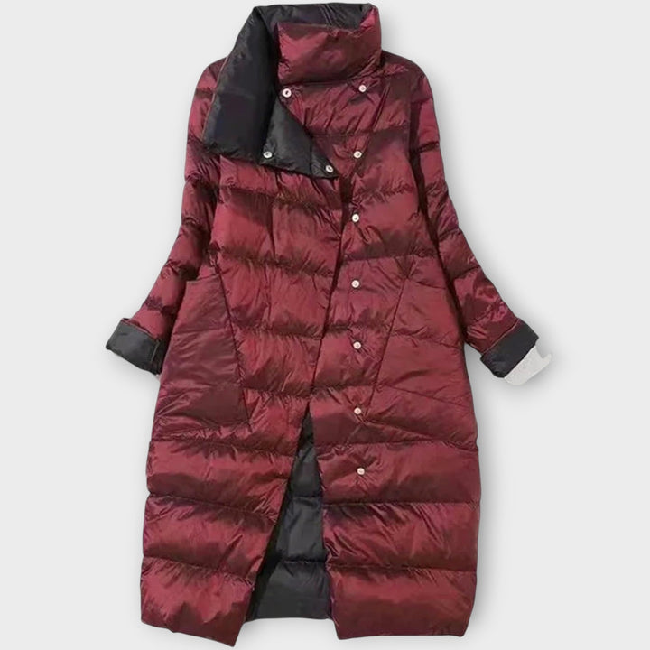 Dual-Color Long Puffer Jacket