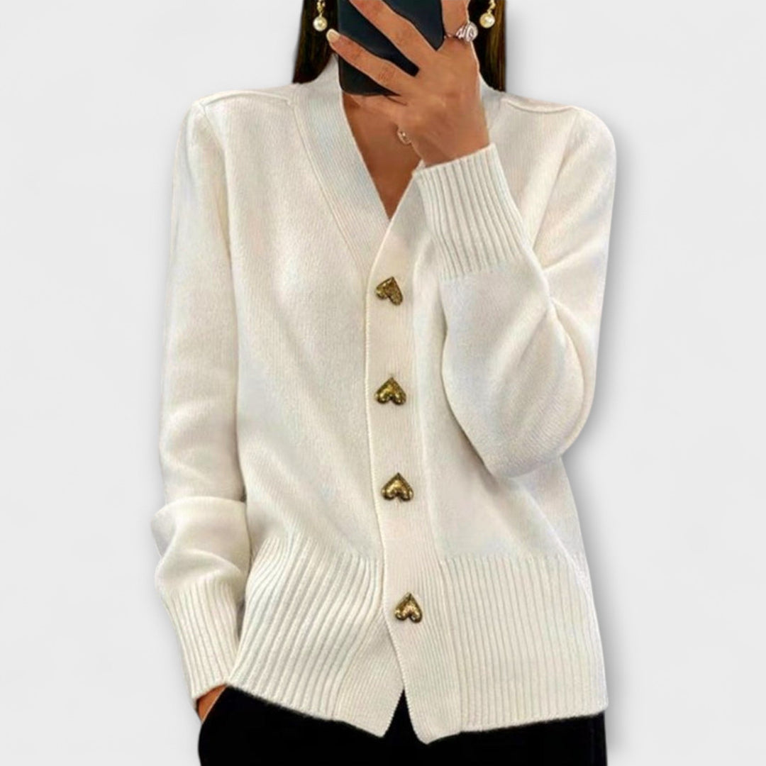 Marij – Women's V-Neck Sweater in Vintage Style
