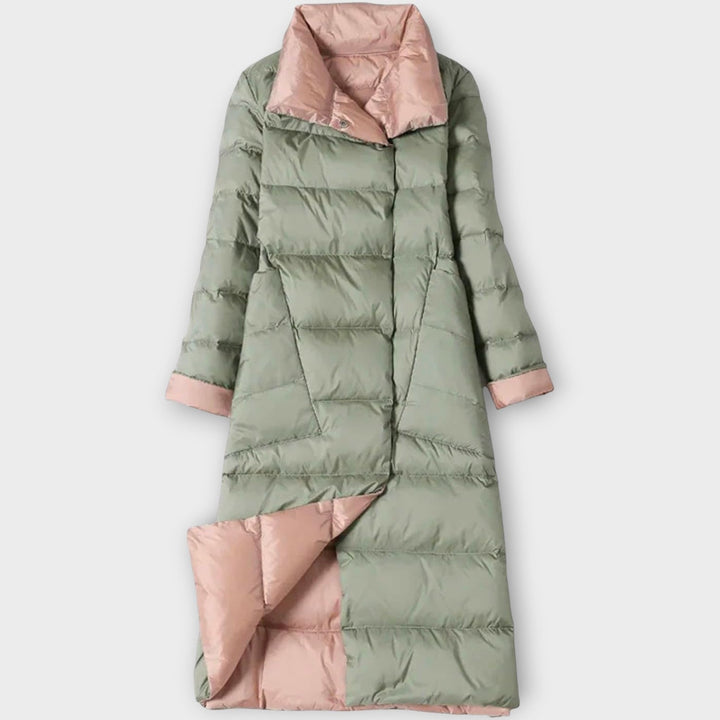 Dual-Color Long Puffer Jacket