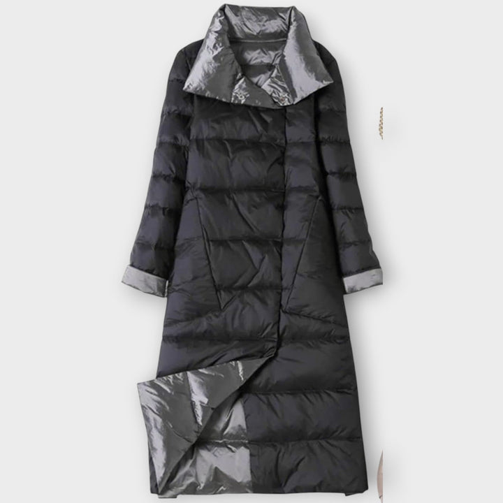 Dual-Color Long Puffer Jacket