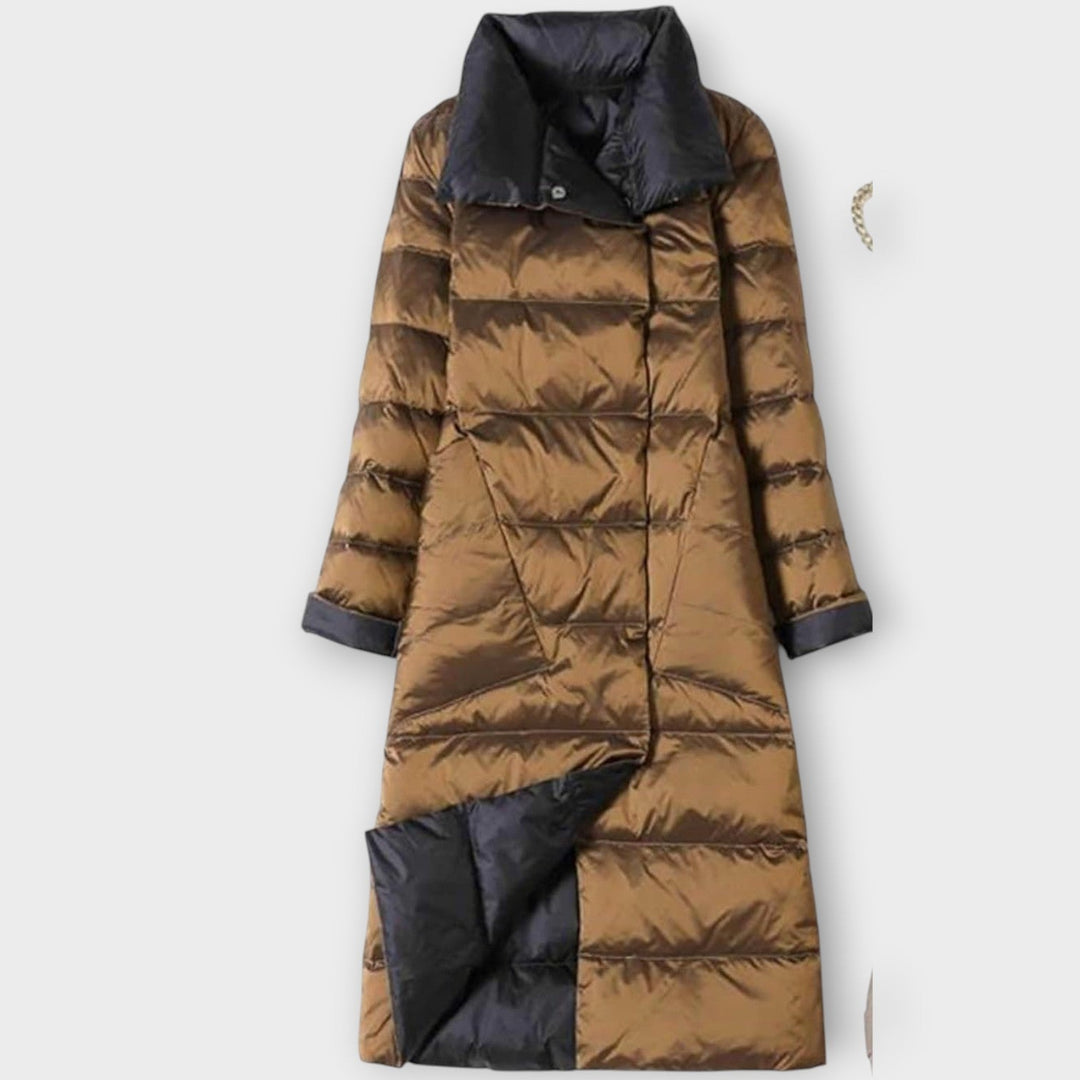 Dual-Color Long Puffer Jacket