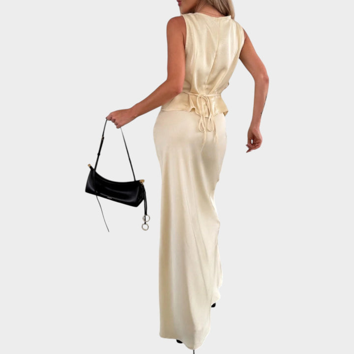 Elegant Lace Detail Satin Jumpsuit