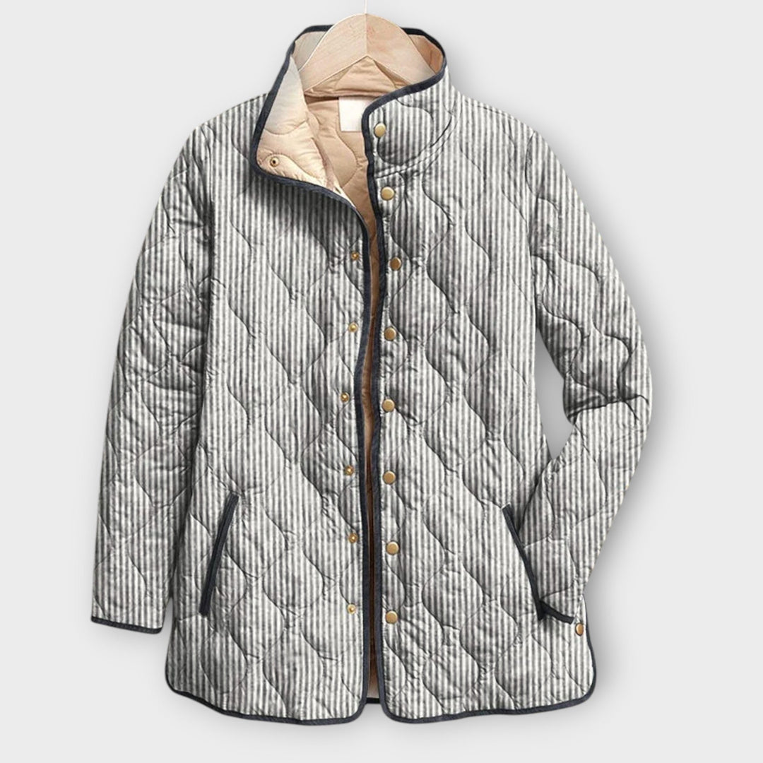 Quilted Stripe Snap Jacket