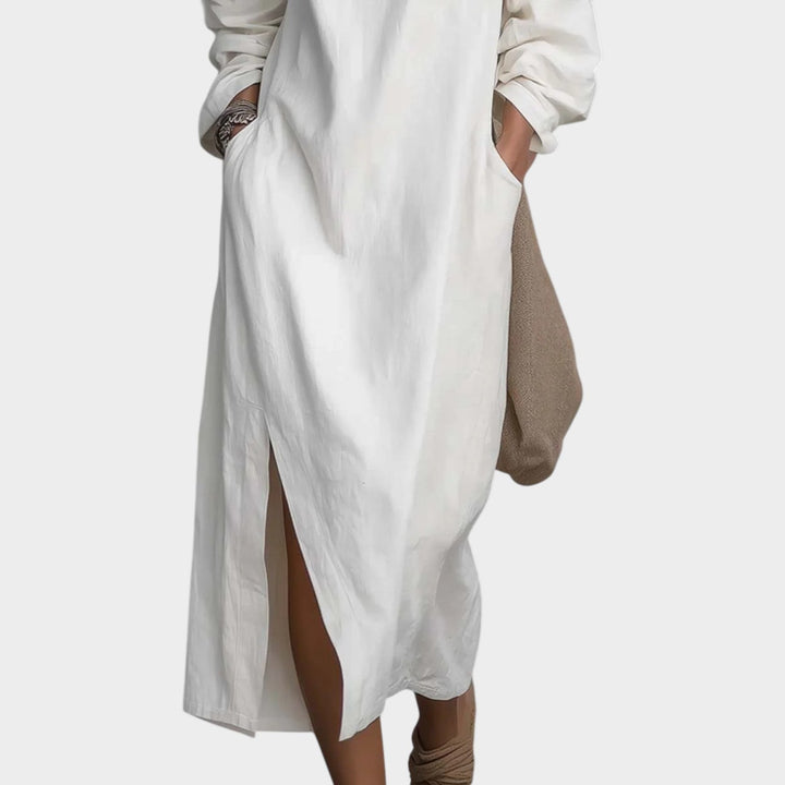 Asymmetric Off-Shoulder Maxi Dress