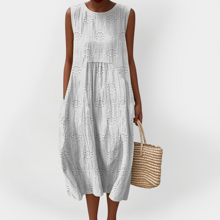 Textured Sleeveless Midi Dress