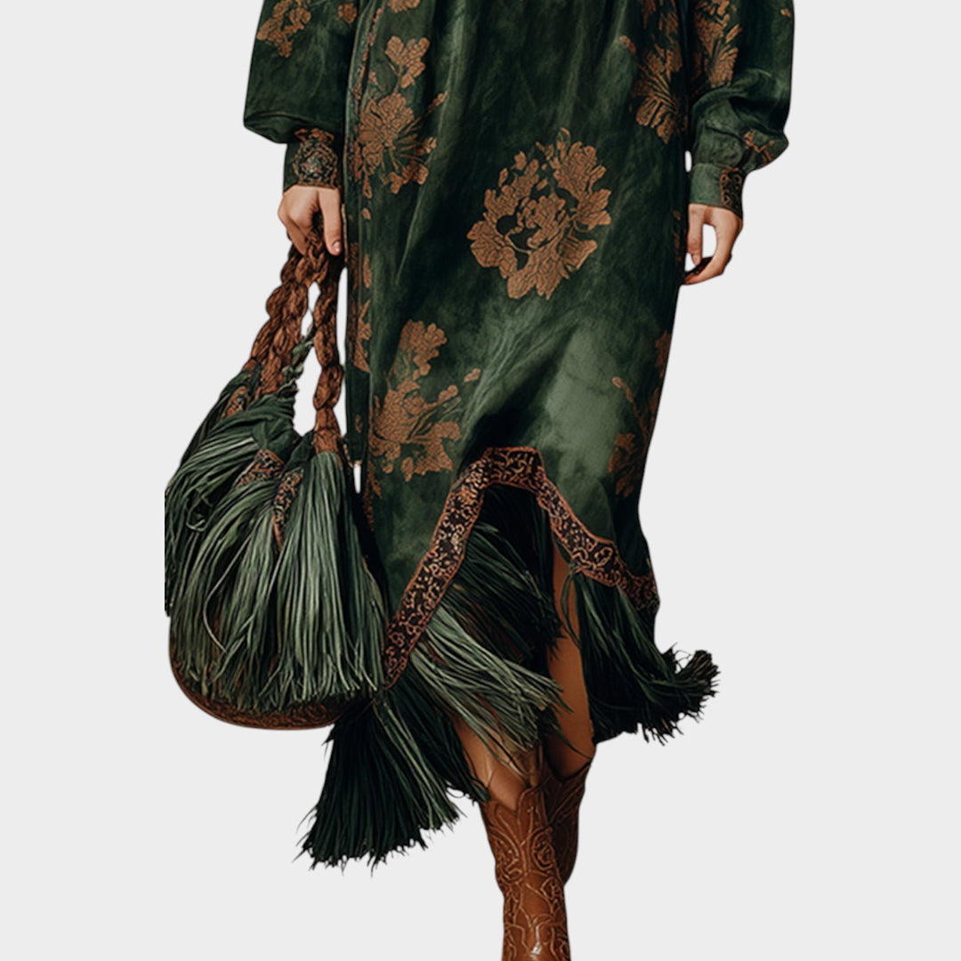 Willow Fringe Boho Maxi Dress