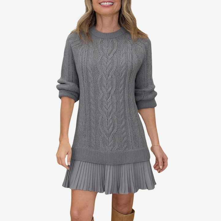 Chunky Cable Knit Sweater Dress