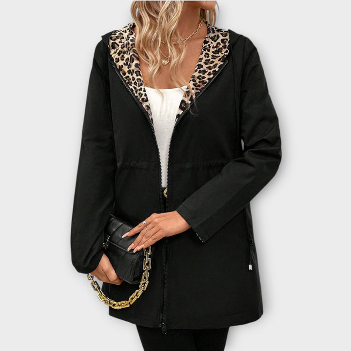 Leopard Print Reversible Hooded Jacket