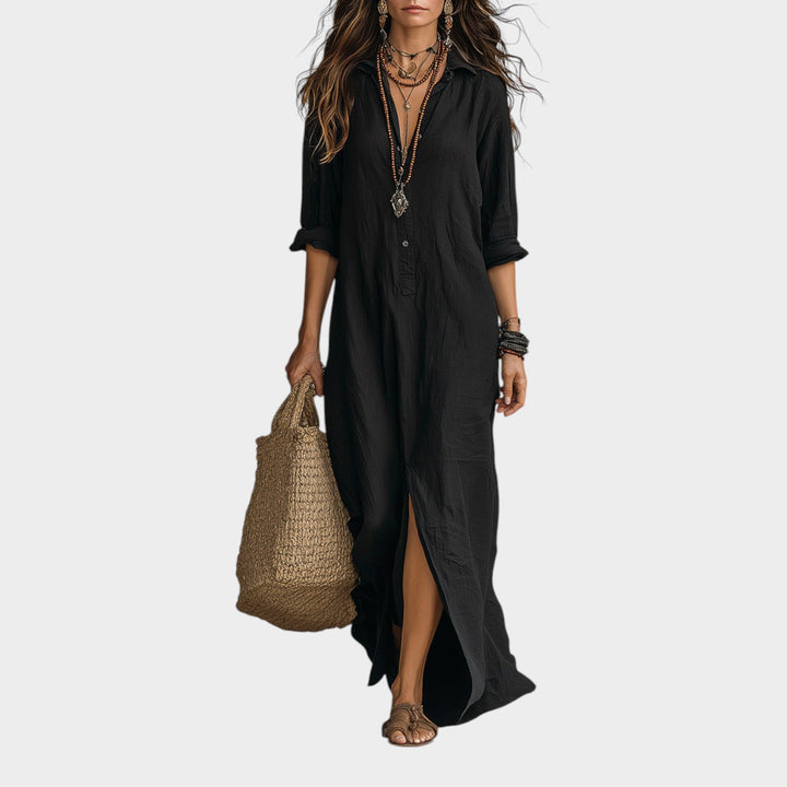 Effortless Boho Shirt Maxi Dress