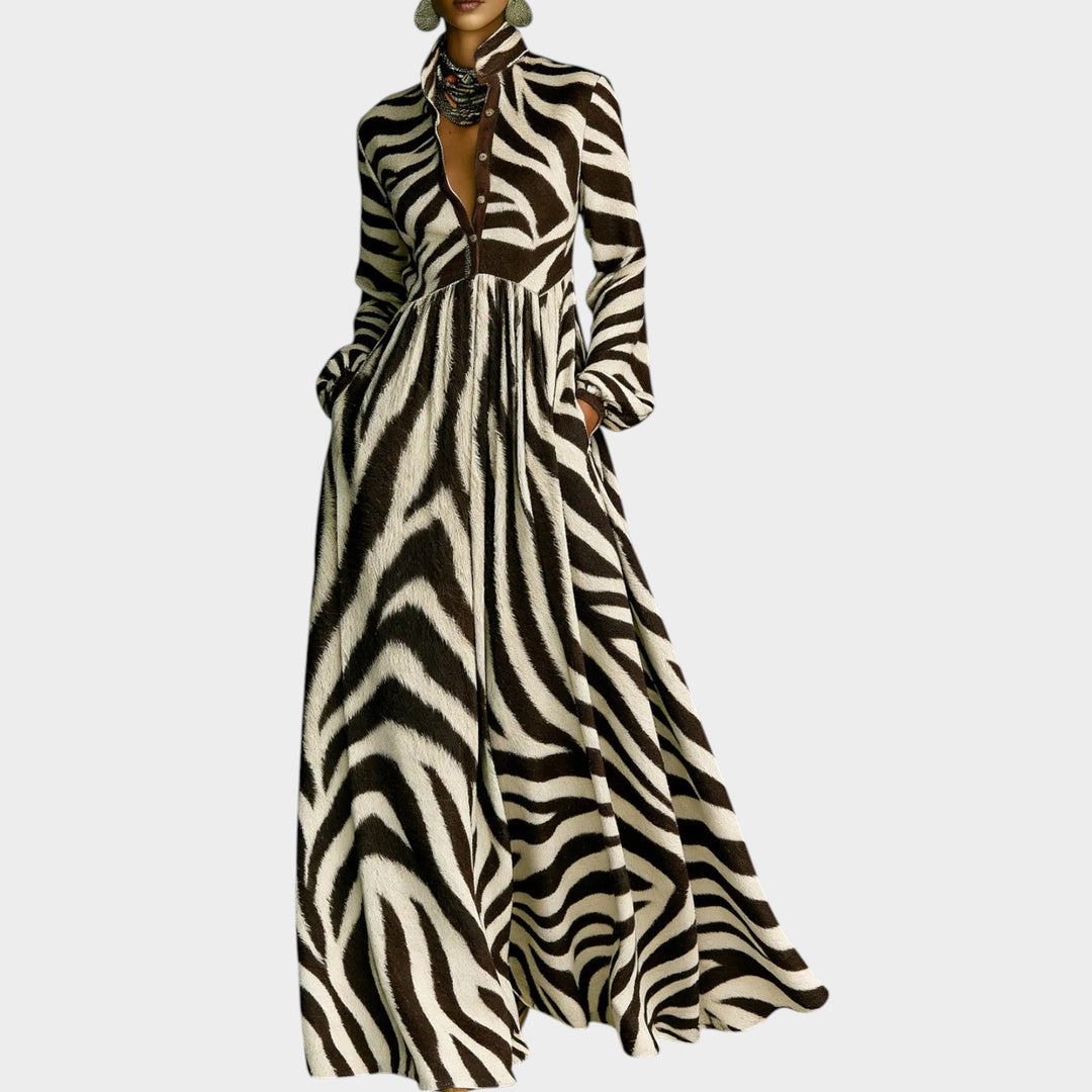 Zebra Print Maxi Dress