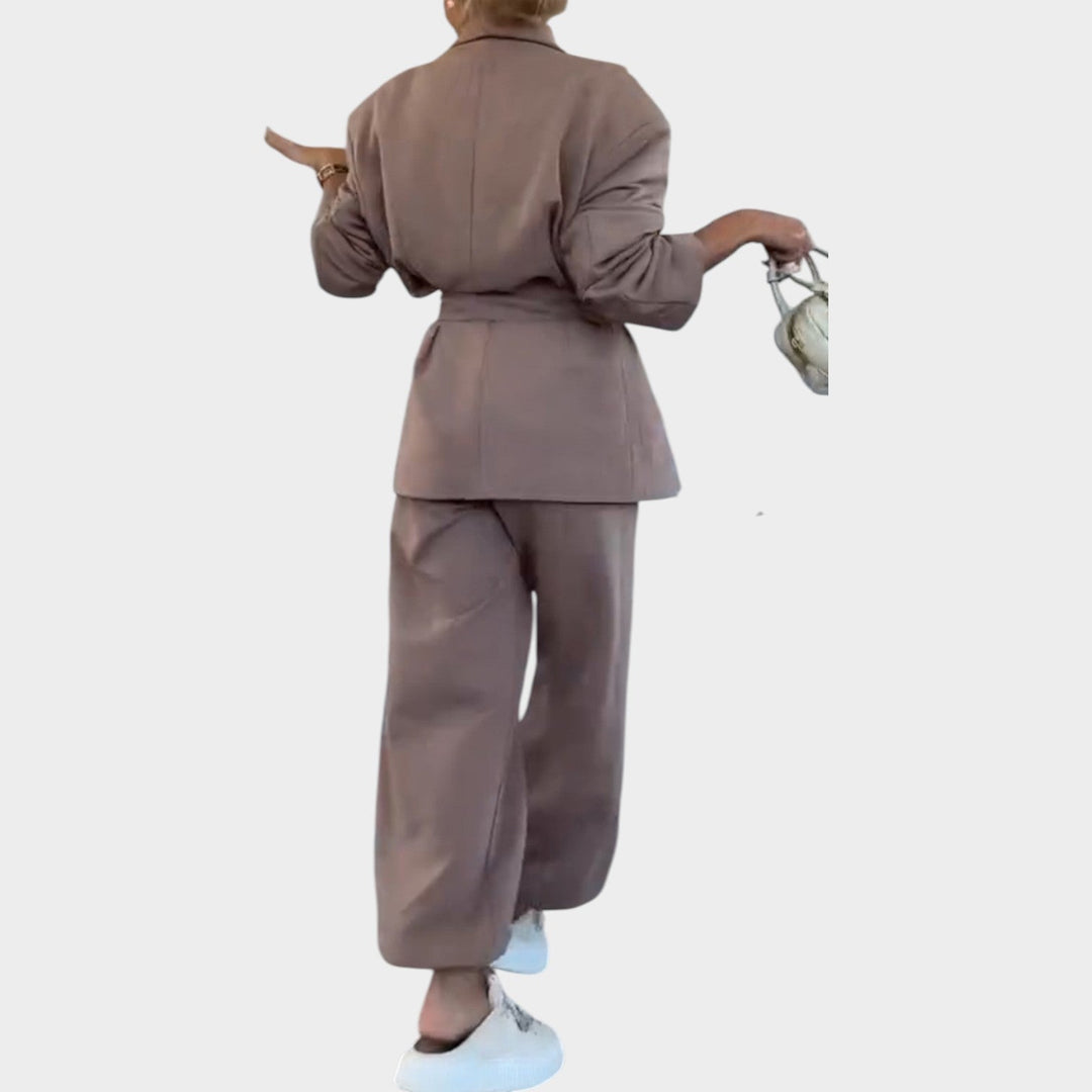 Belted Tailored Two-Piece Set
