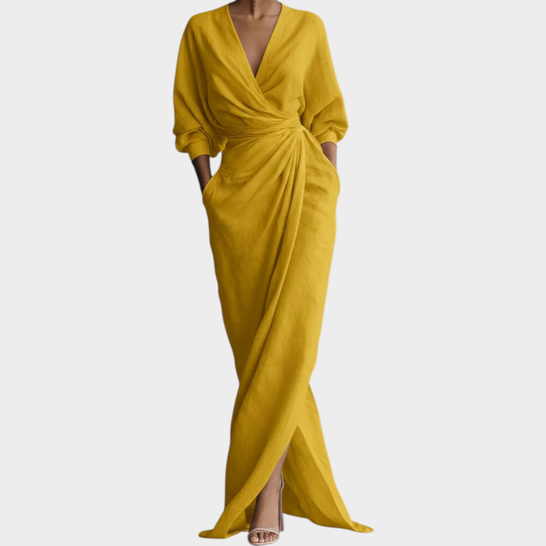 Draped Wrap Maxi Dress