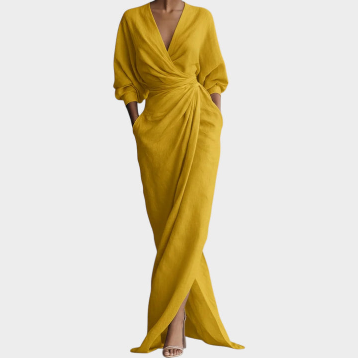 Draped Wrap Maxi Dress