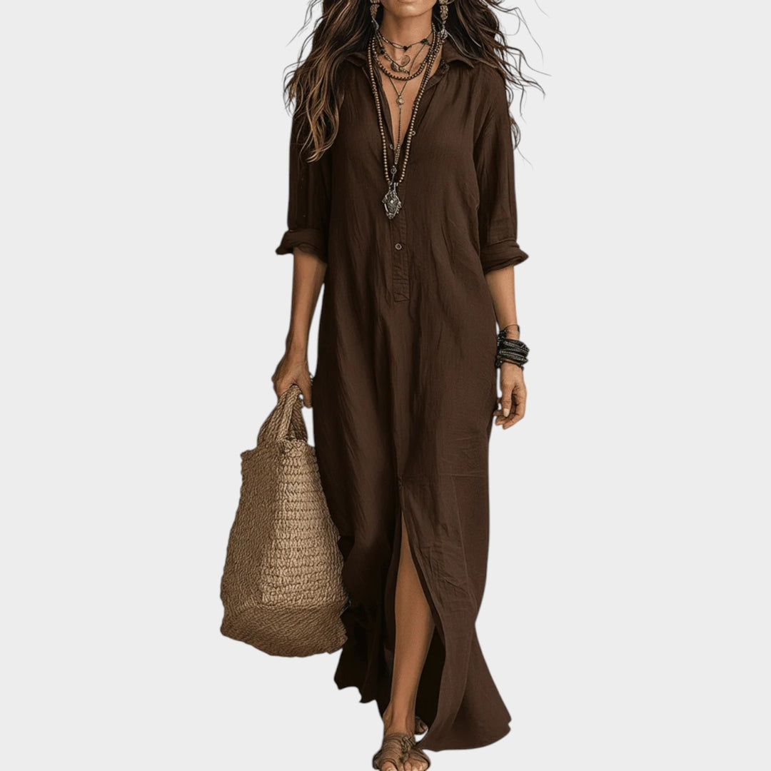 Relaxed Button-Down Maxi Dress