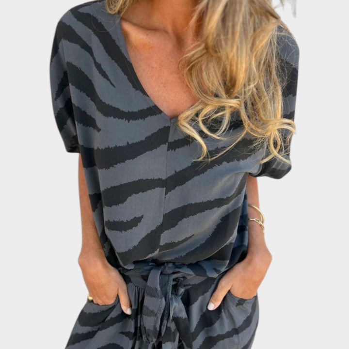 Animal Print Two-Piece Set