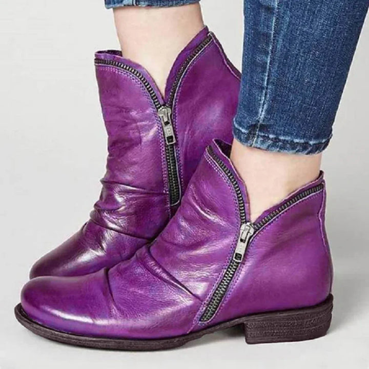 Ankle Boots with Zipper Accents