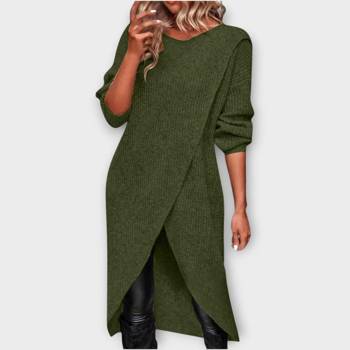 Warm Knit Layered Sweater Dress