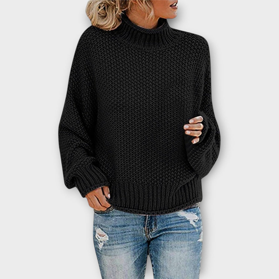 Relaxed Fit Knit Turtleneck Sweater