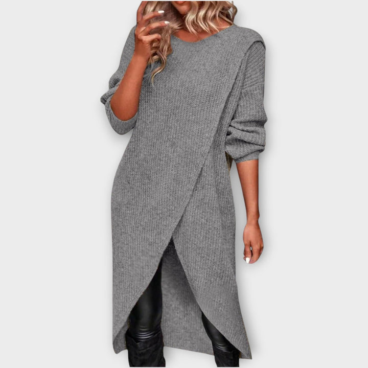 Warm Knit Layered Sweater Dress