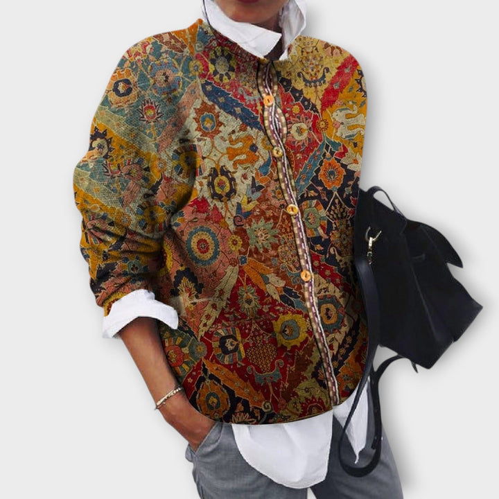 Bohemian-Inspired Button-Up Tapestry Shirt