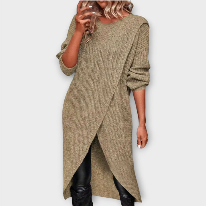 Warm Knit Layered Sweater Dress