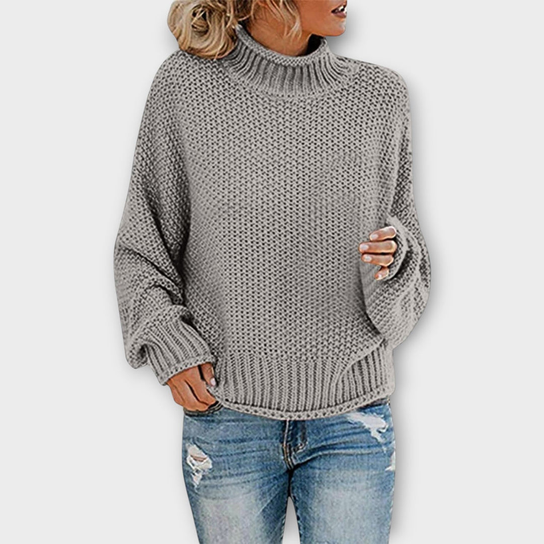Relaxed Fit Knit Turtleneck Sweater