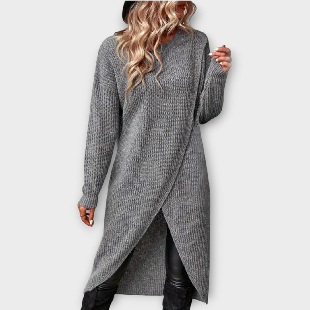 Warm Knit Layered Sweater Dress