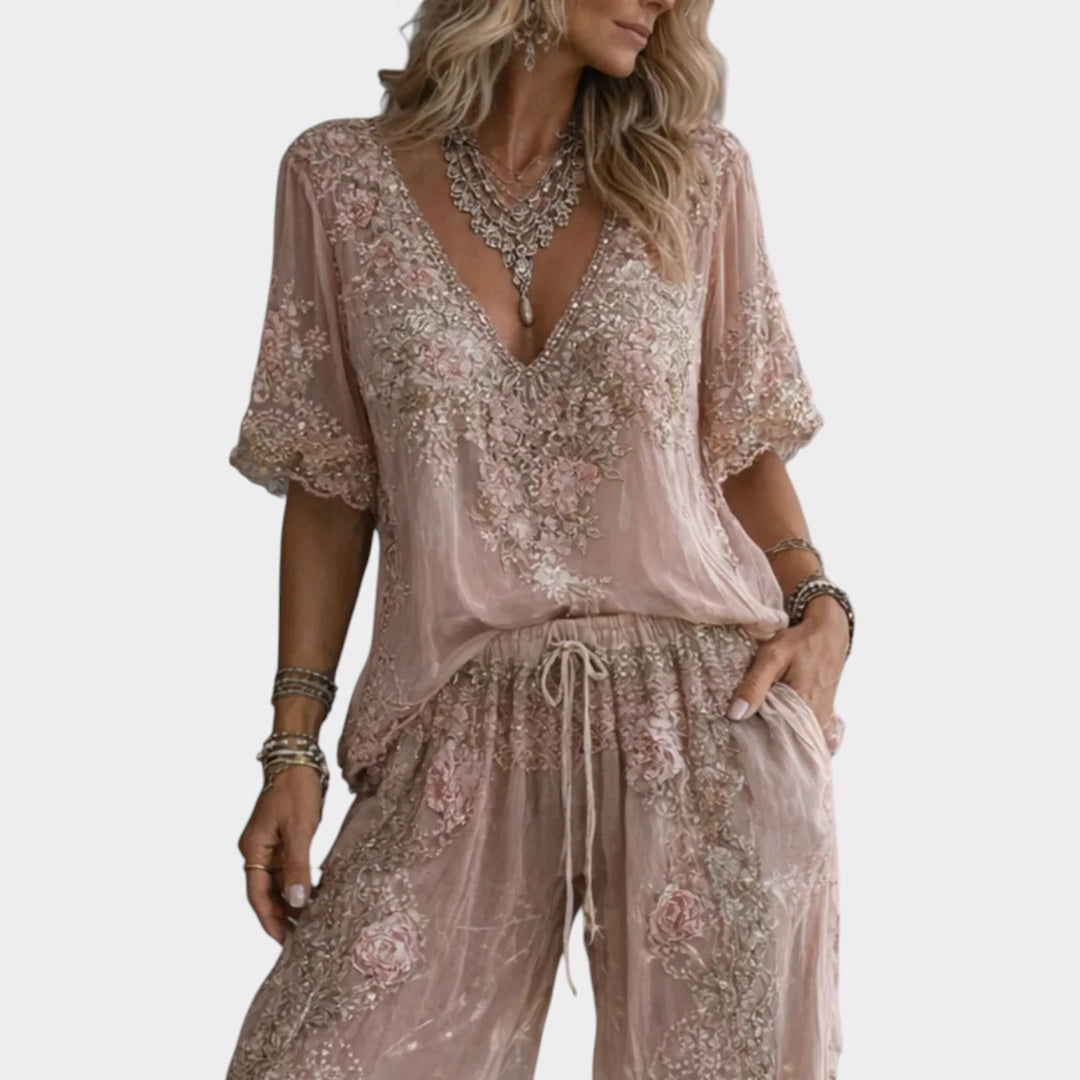 Luxe Embroidered Lounge Set