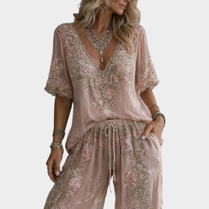 Luxe Embroidered Lounge Set