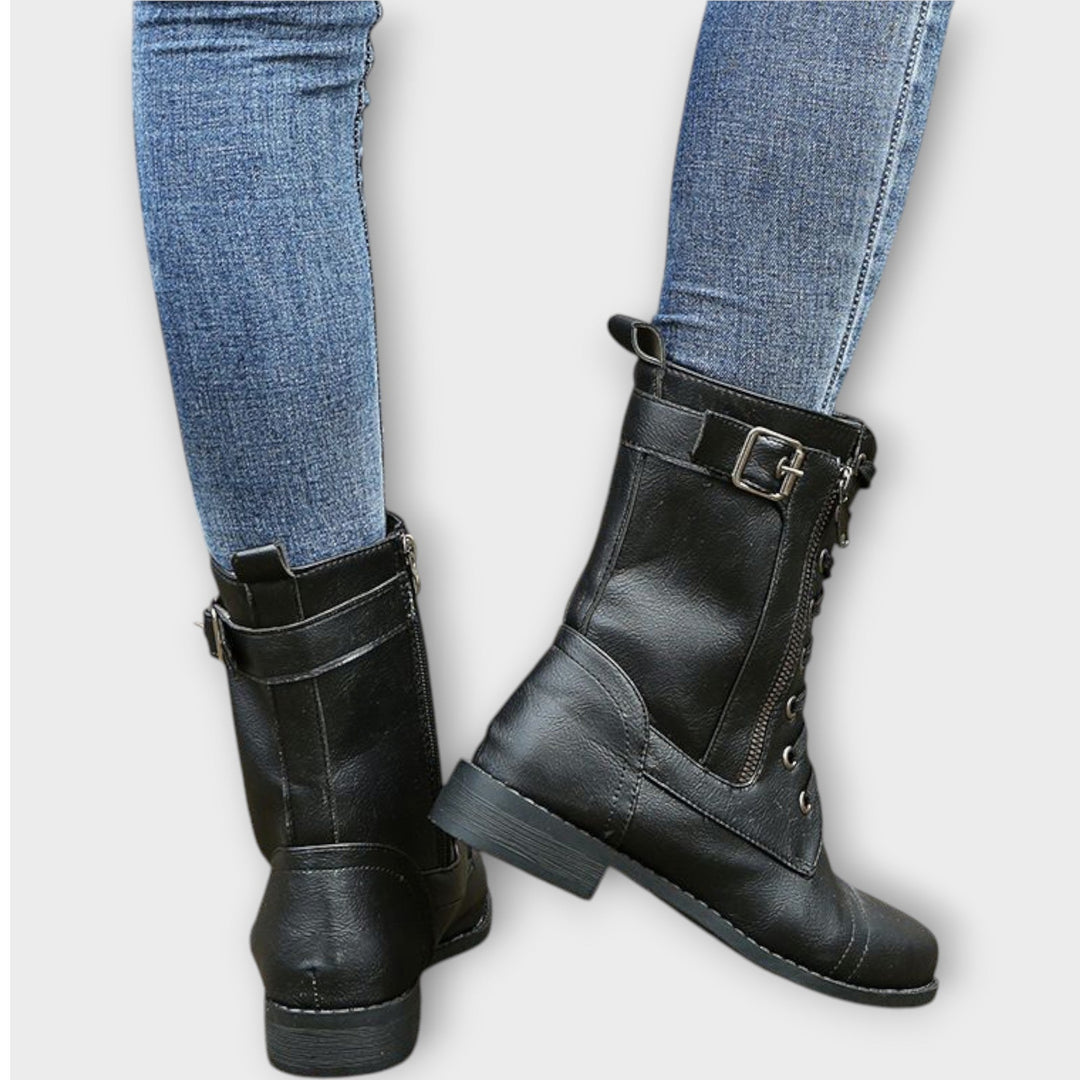 Timeless Lace-Up Leather Ankle Boots