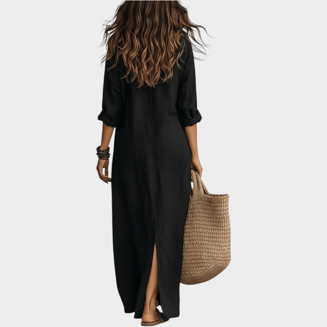 Relaxed Button-Down Maxi Dress