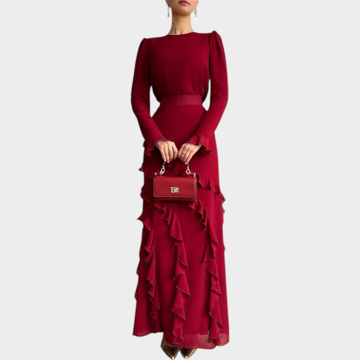 Elegant Ruffle Evening Gown