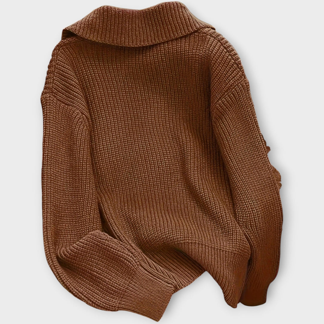 Chunky Ribbed Cardigan Featuring Oversized Buttons