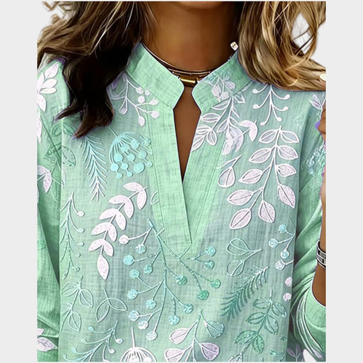 Botanical Print Relaxed Blouse