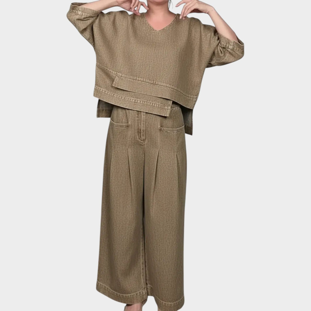 Relaxed Layered Denim Two-Piece Set