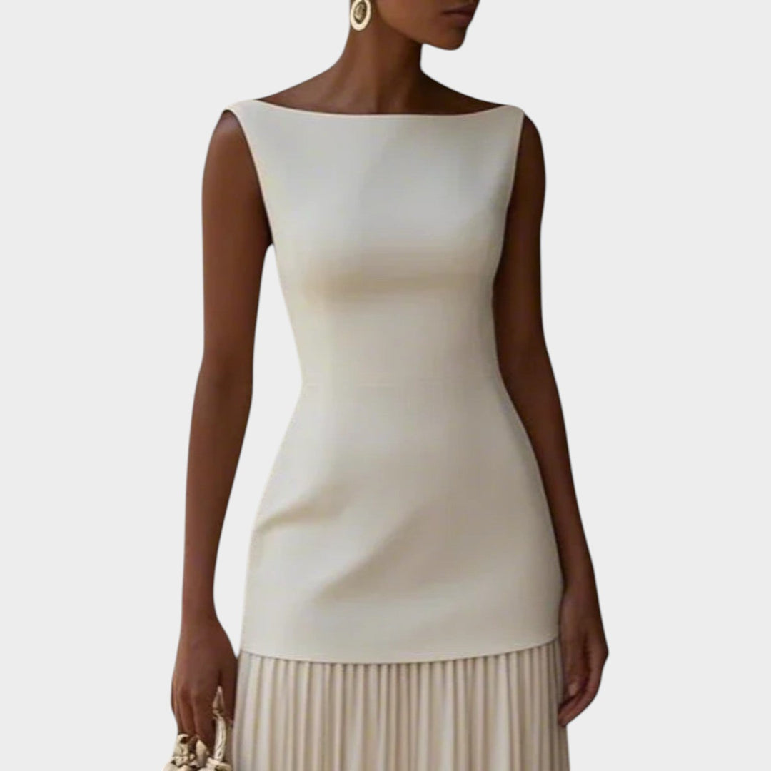 Elegant Pleated Maxi Evening Dress