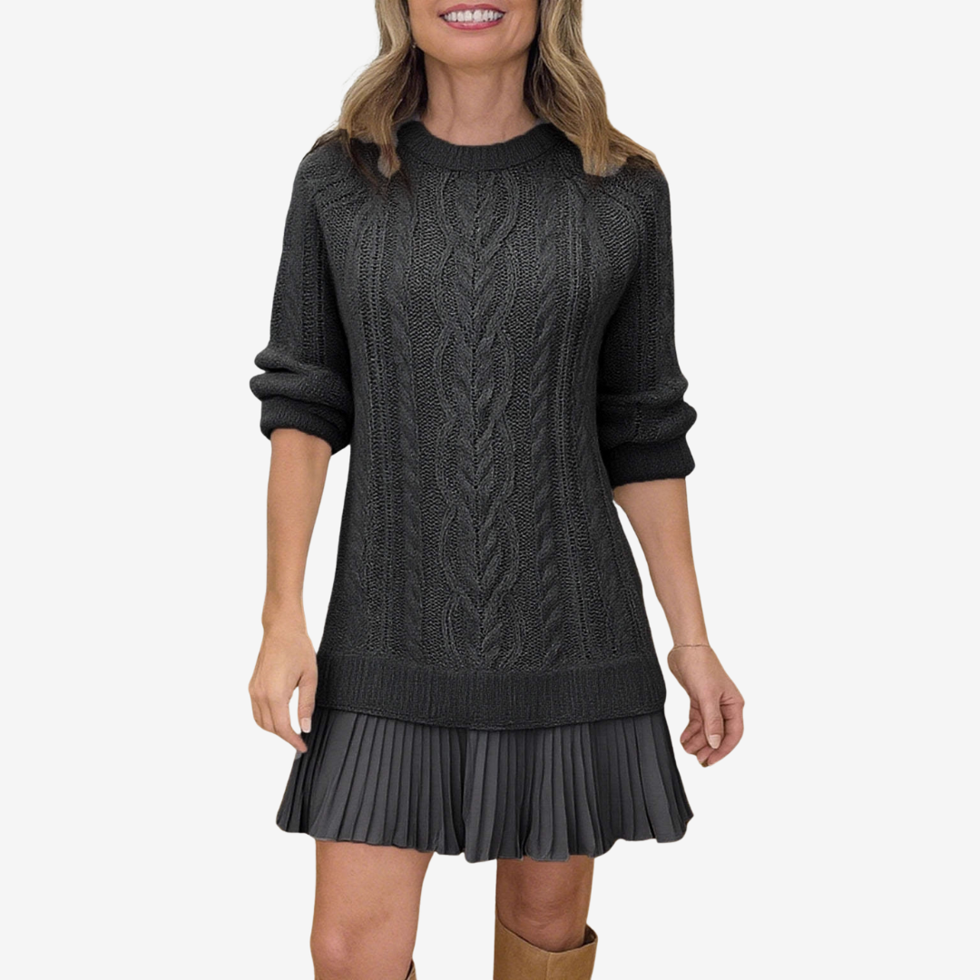 Chunky Cable Knit Sweater Dress