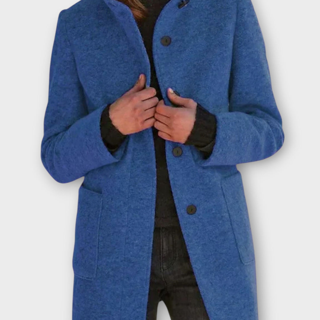 Classic Button-Up Mid-Length Coat