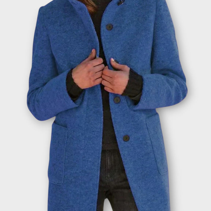 Classic Button-Up Mid-Length Coat