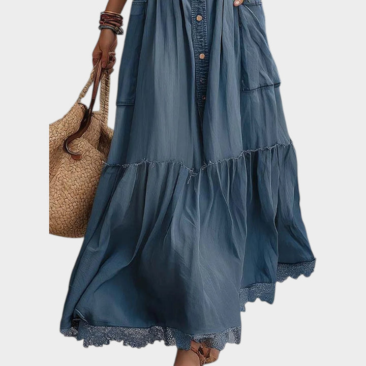 Boho Button-Down Maxi Dress