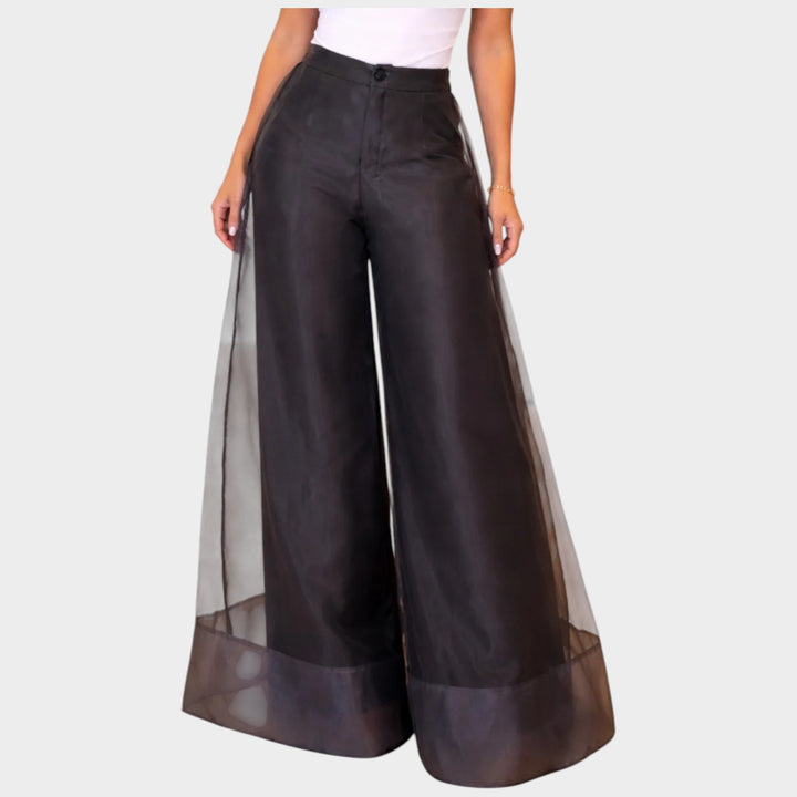 Statement Sheer-Layer Wide-Leg Pants