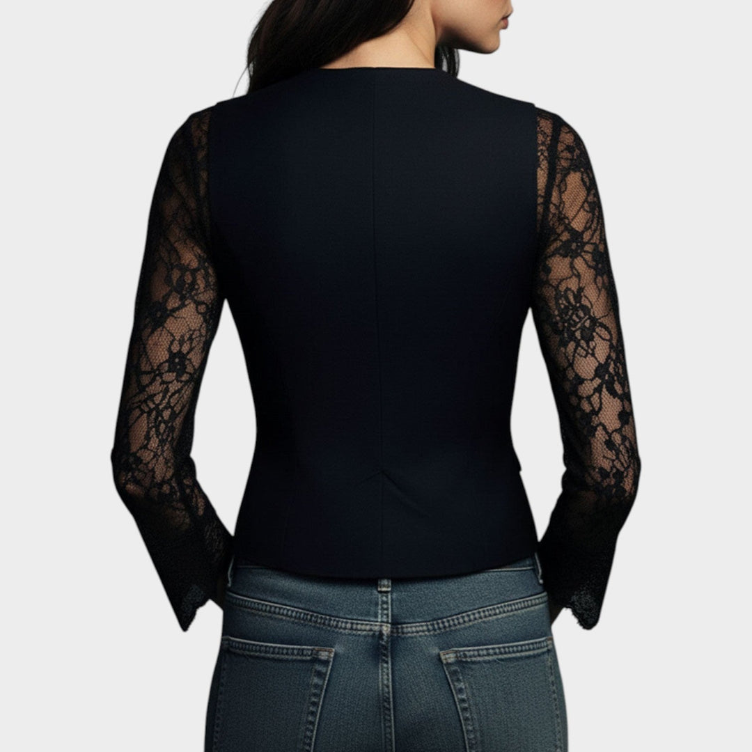 Lace Sleeve Tailored Blazer