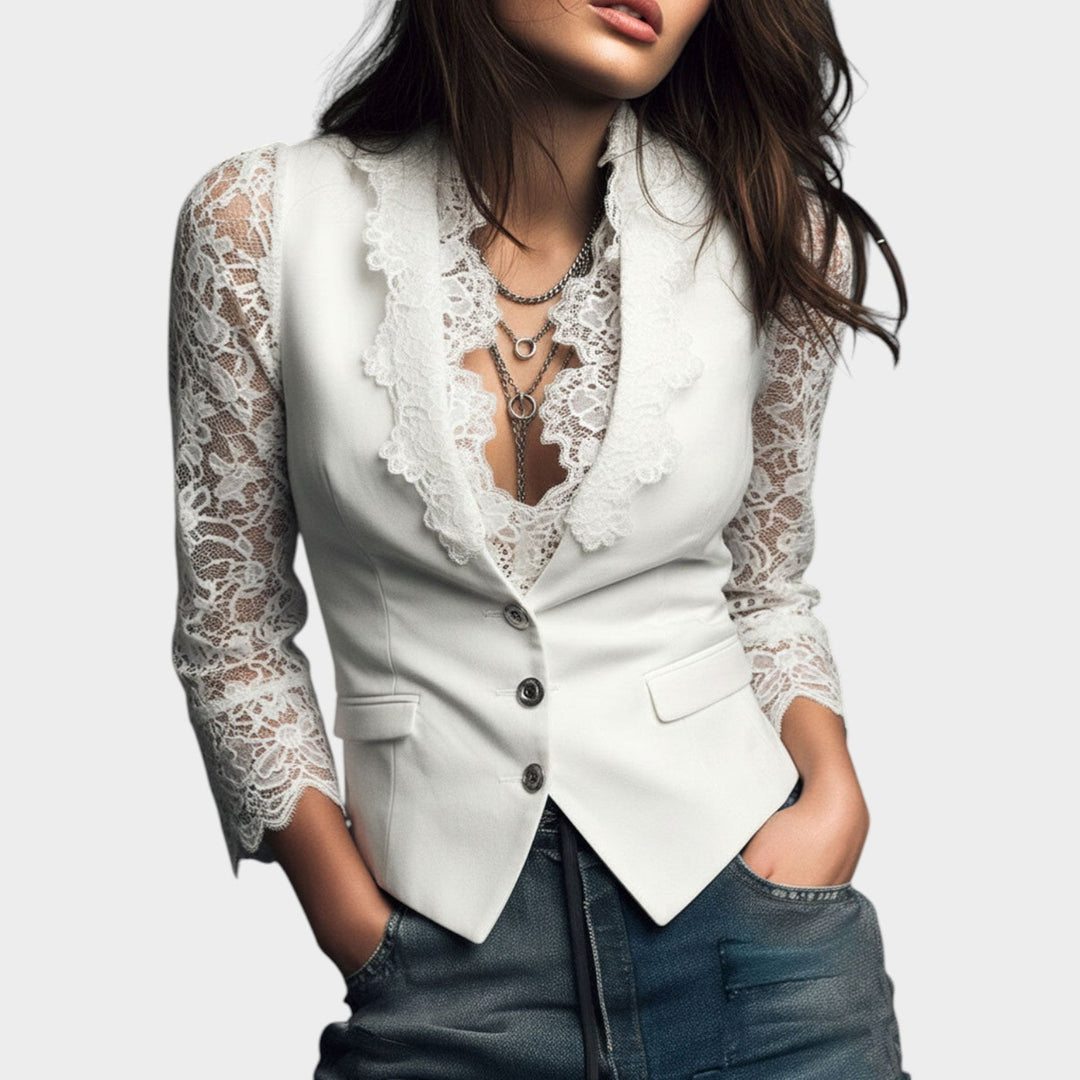 Lace Sleeve Tailored Blazer