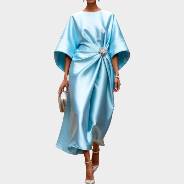 Draped Satin Statement Dress