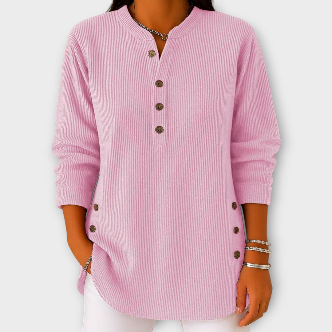 Timeless Knit Top with Button Accents