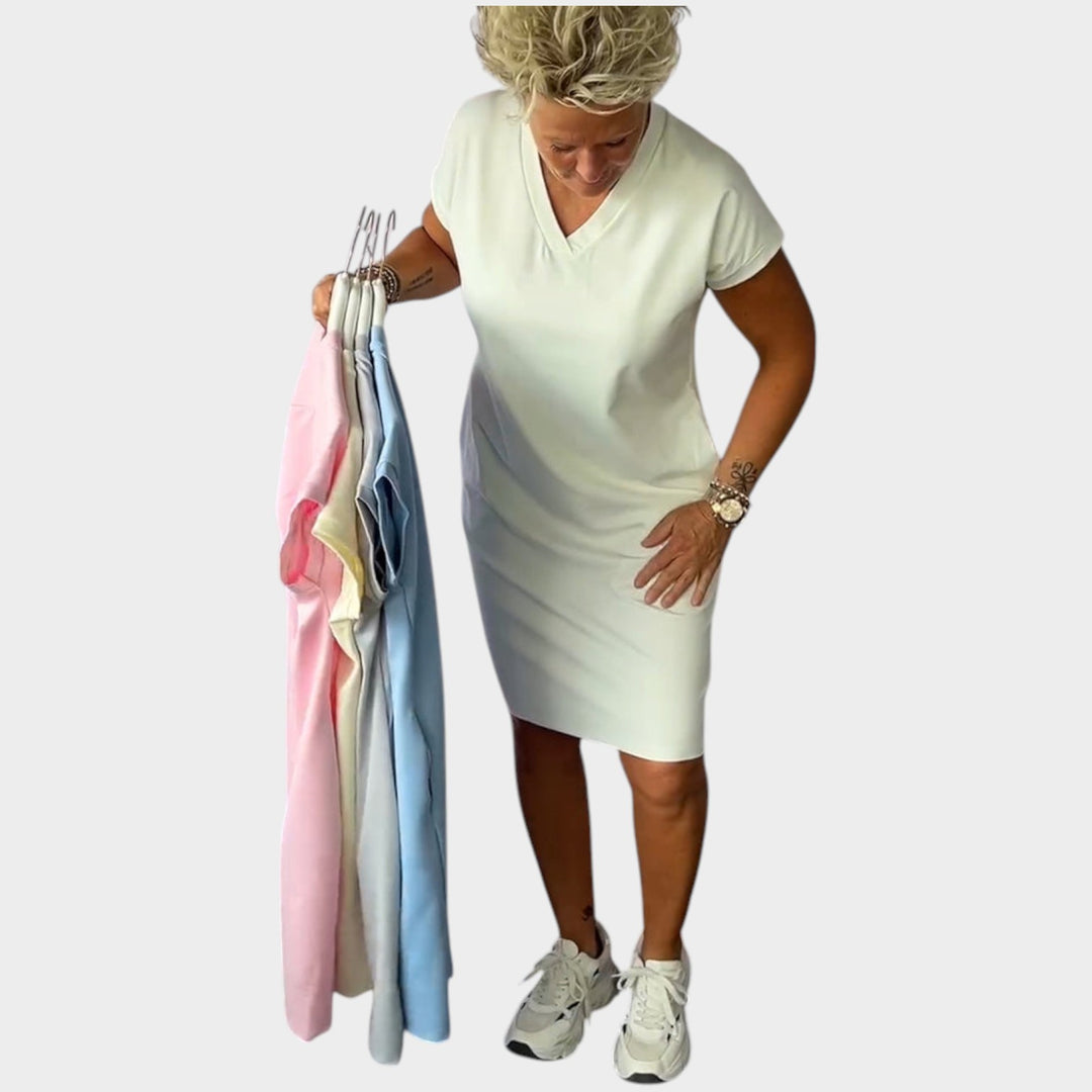 Relaxed V-Neck Everyday Dress