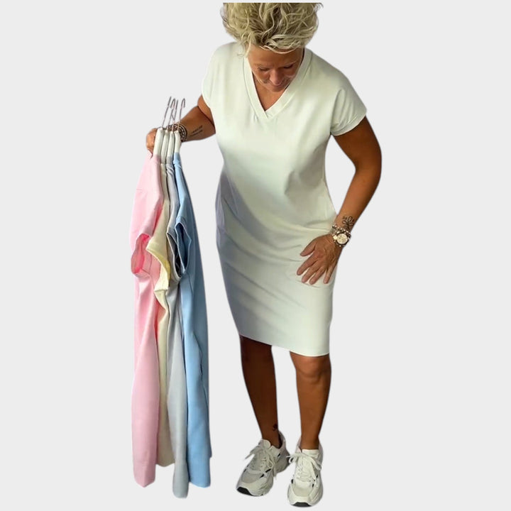 Relaxed V-Neck Everyday Dress