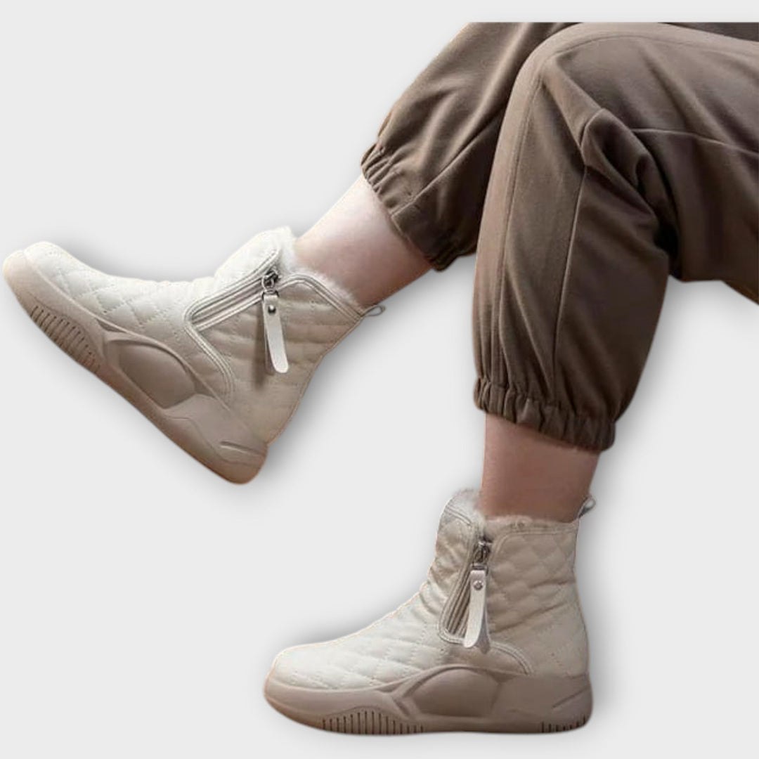 Insulated Quilted Zip-Up Winter Boots